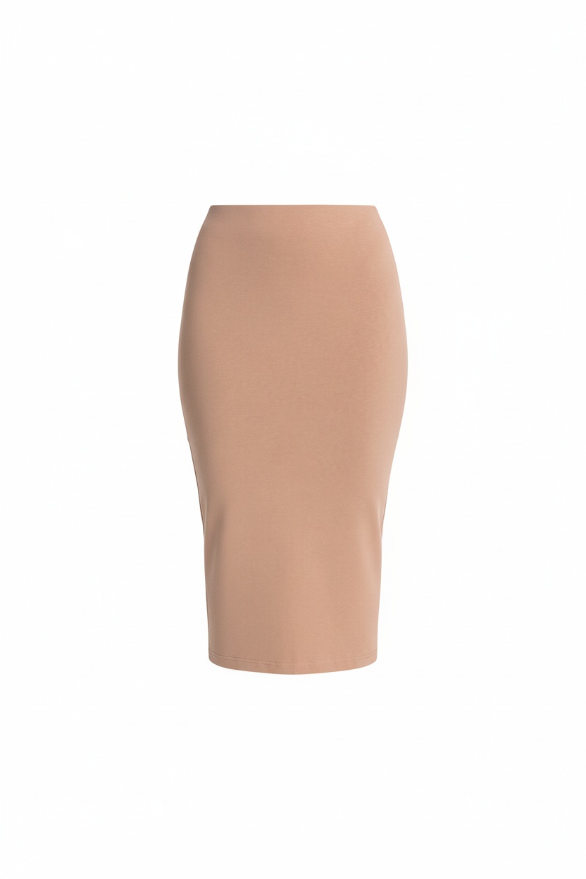 Beige Bodycon Midi Skirt zdjęcie 1