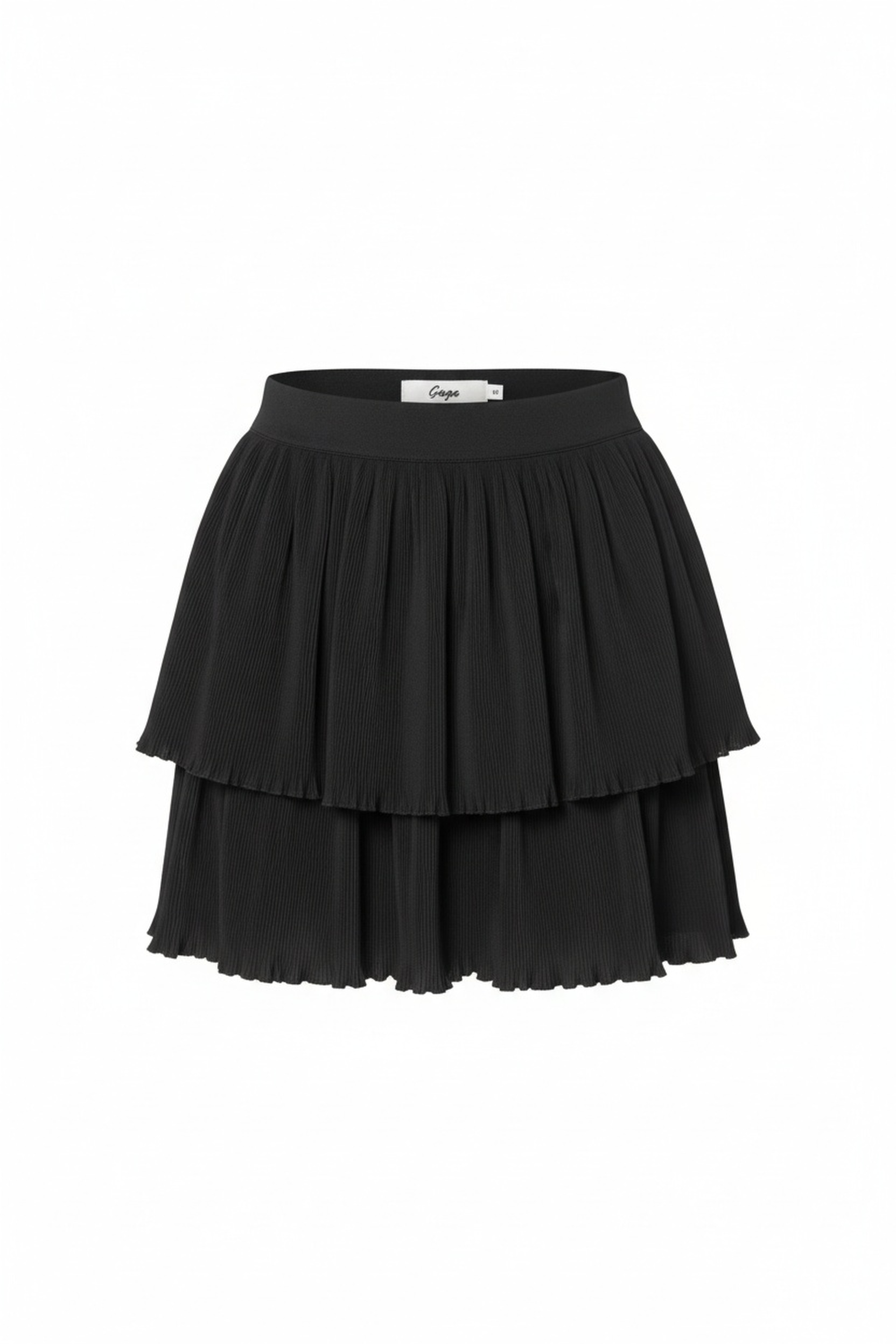 BIZUU Black Pleated Tiered Mini Skirt zdjęcie 1