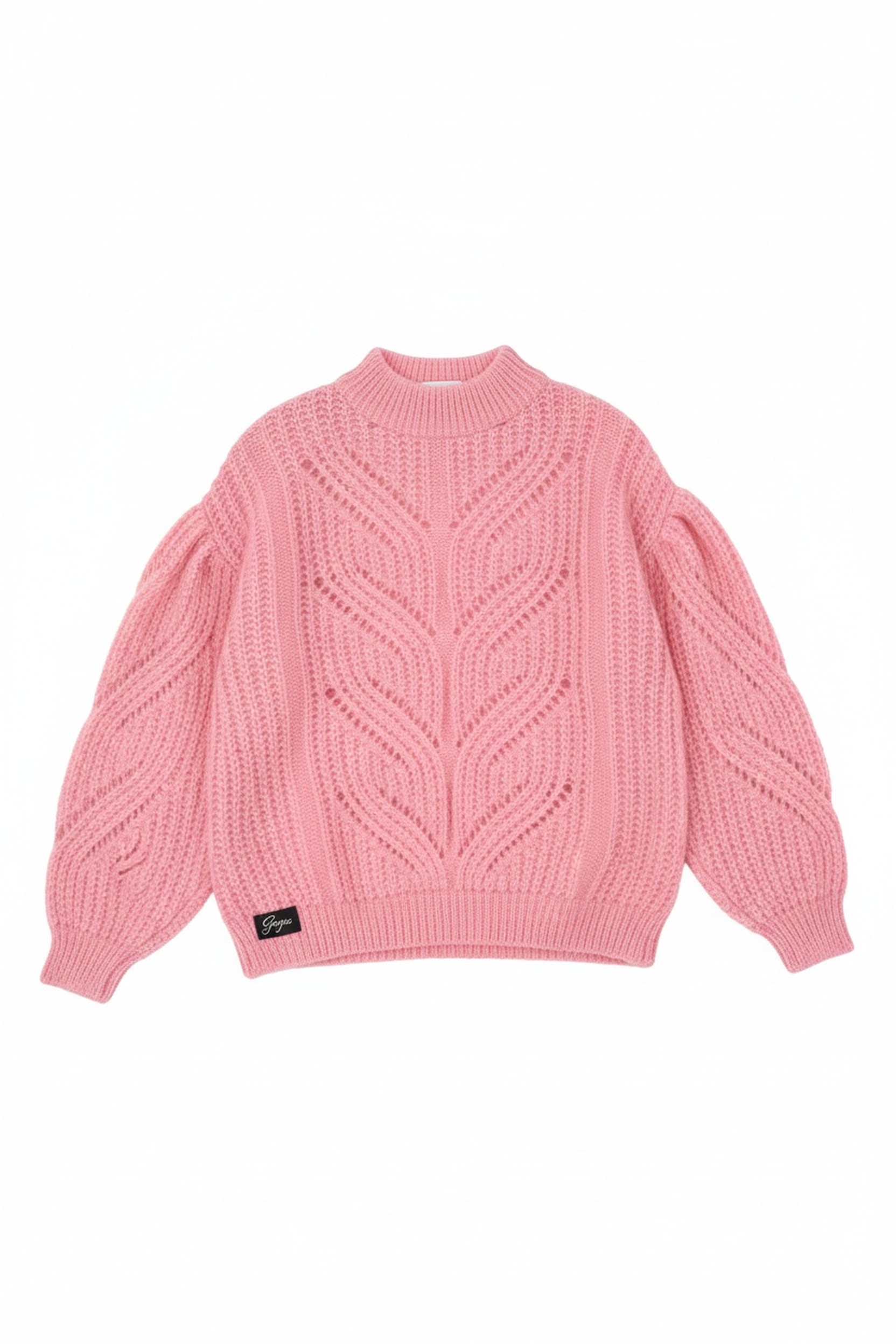 Pink Open-Knit Oversized Sweater zdjęcie 1