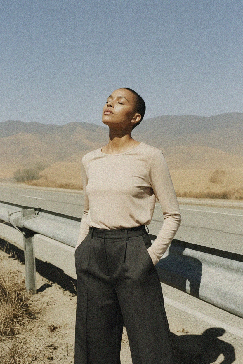 Klasyczny top z długim rękawem i okrągłym dekoltem zdjęcie 2