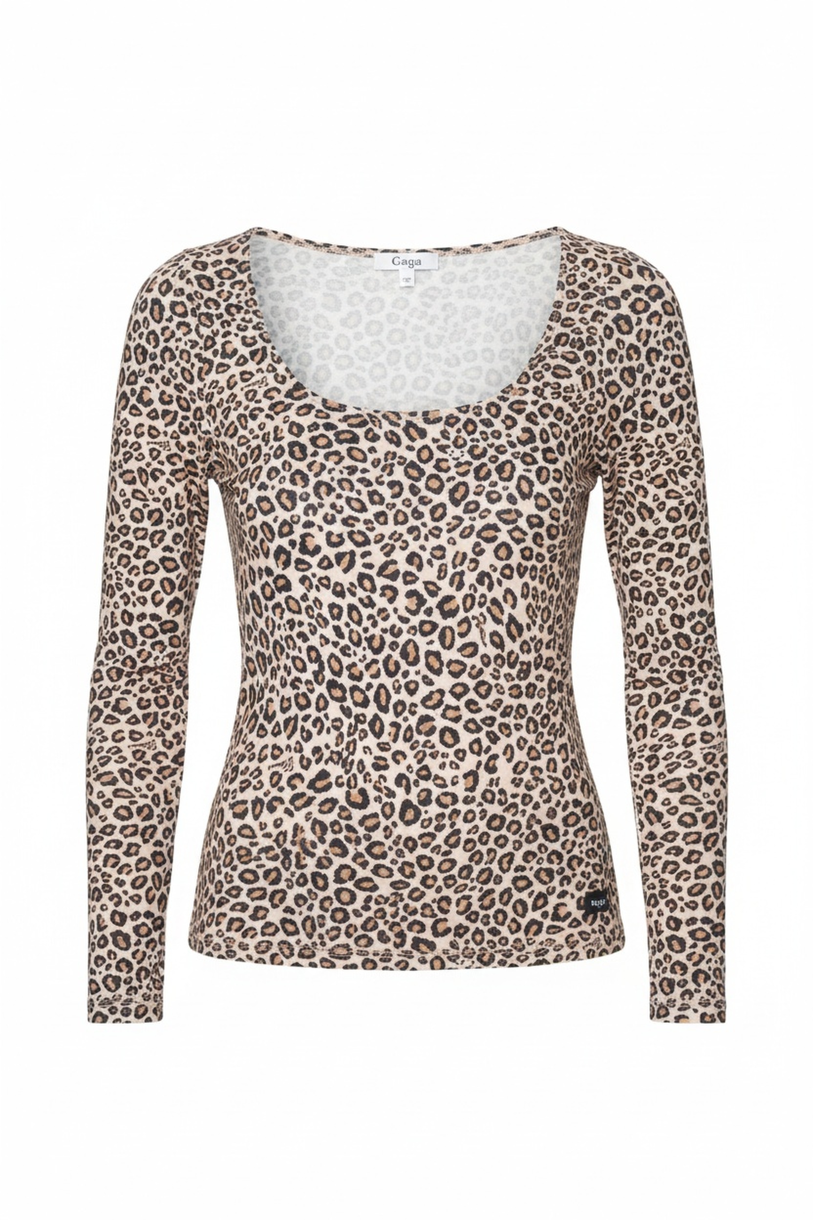 Leopard Print Long Sleeve Fitted Top zdjęcie 1