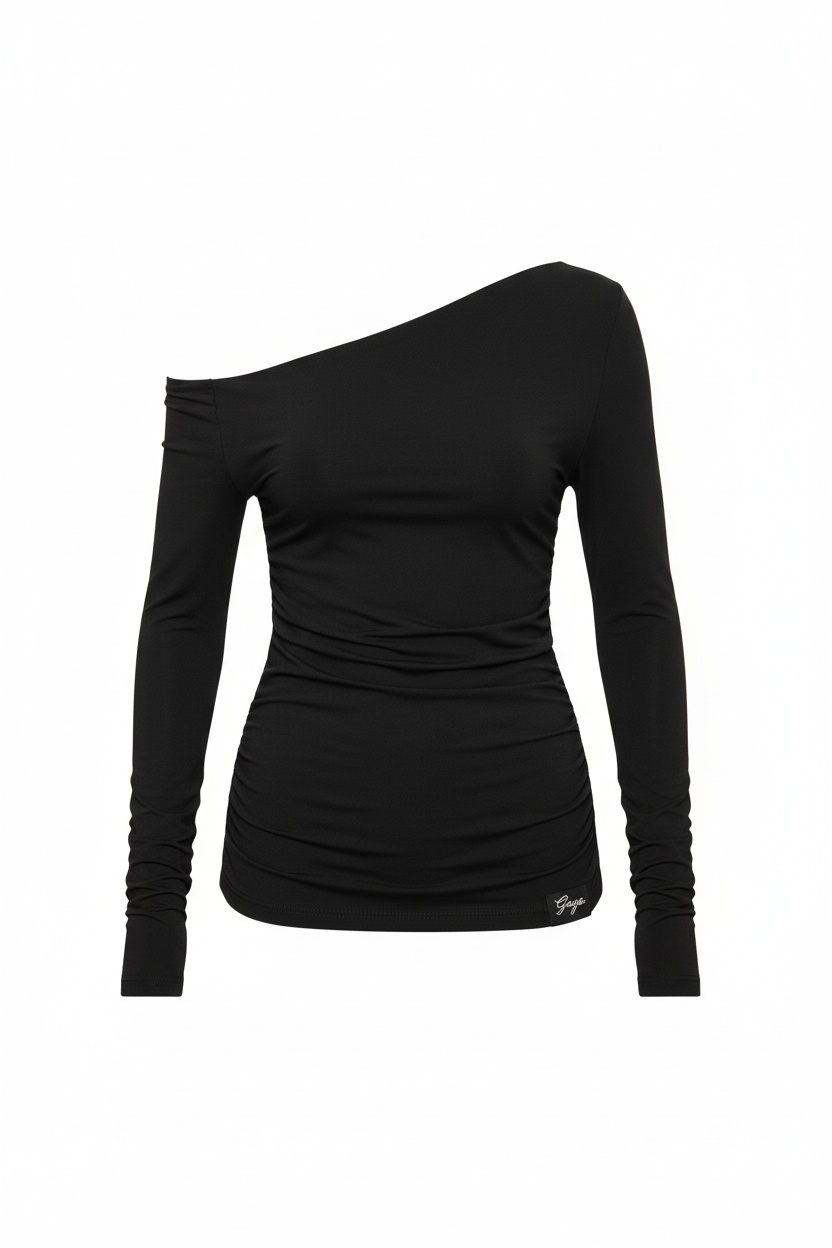 Elegancka bluzka z długim rękawem i odkrytymi ramionami zdjęcie 1