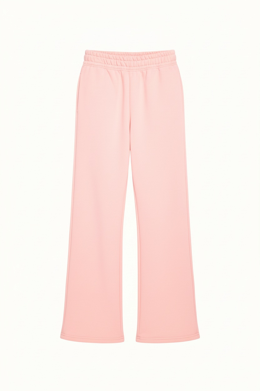 Comfortable Pink Wide-Leg Sweatpants zdjęcie 1