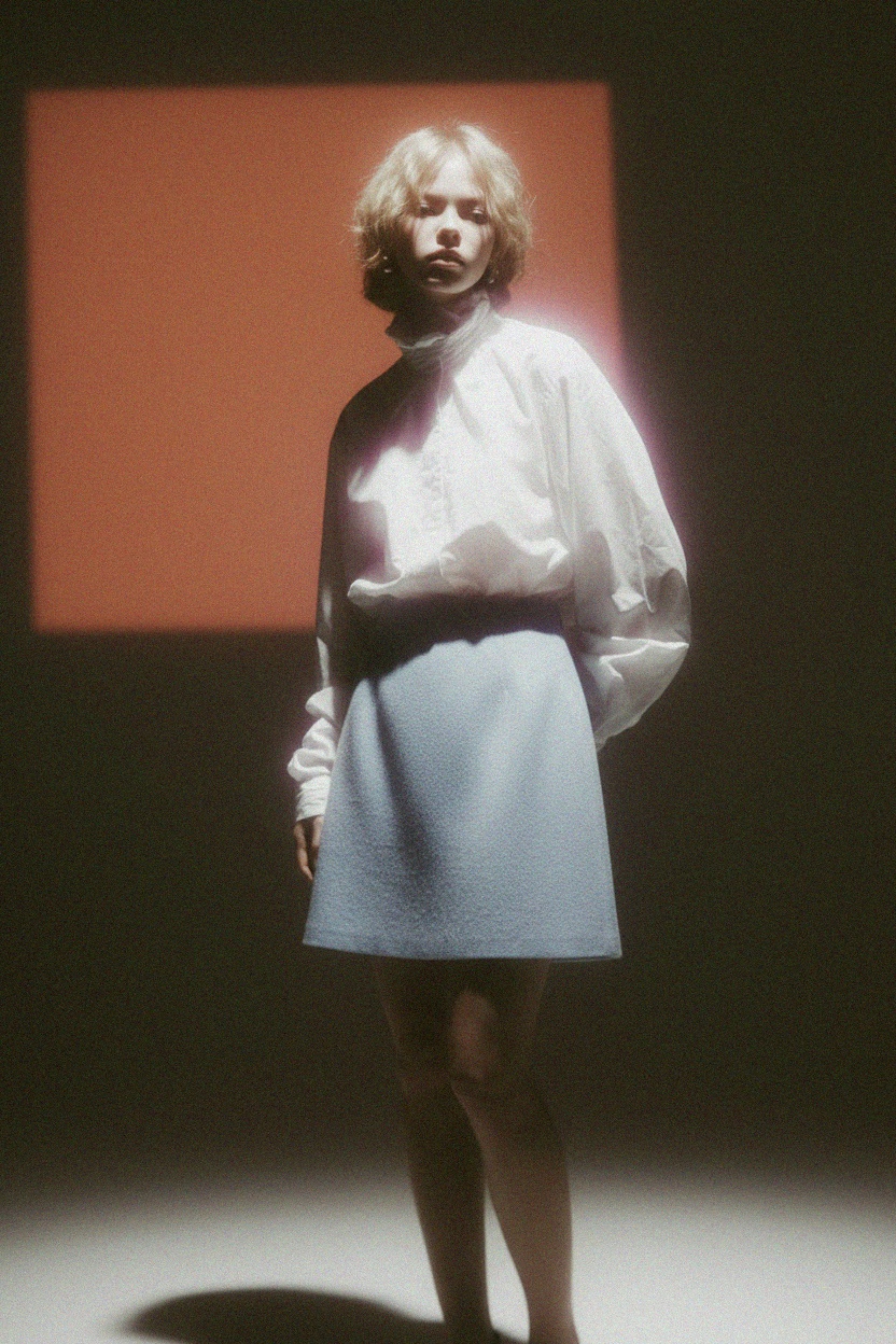 Light Blue A-Line Mini Skirt zdjęcie 2