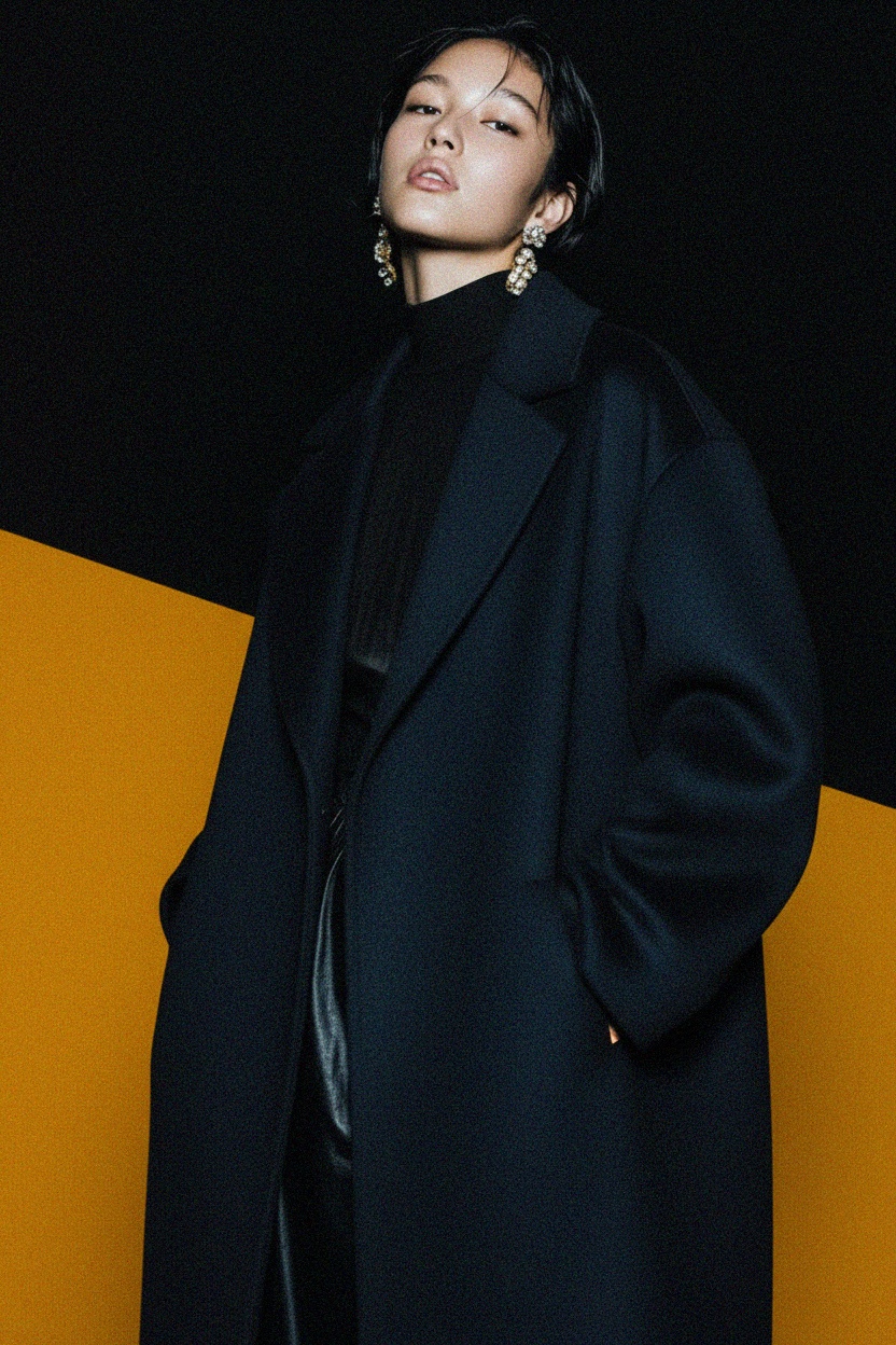 Długi płaszcz oversize zdjęcie 3