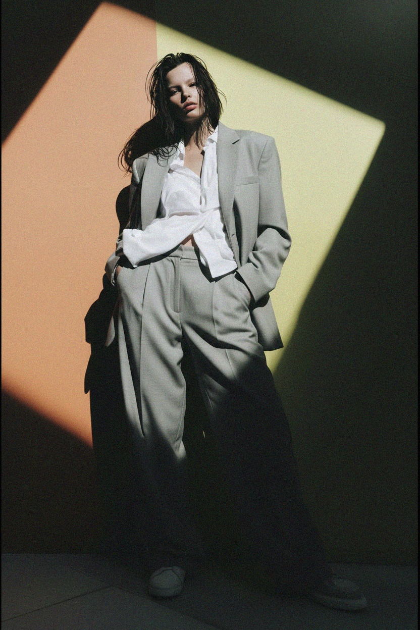 Marynarka o luźnym kroju oversize zdjęcie 3