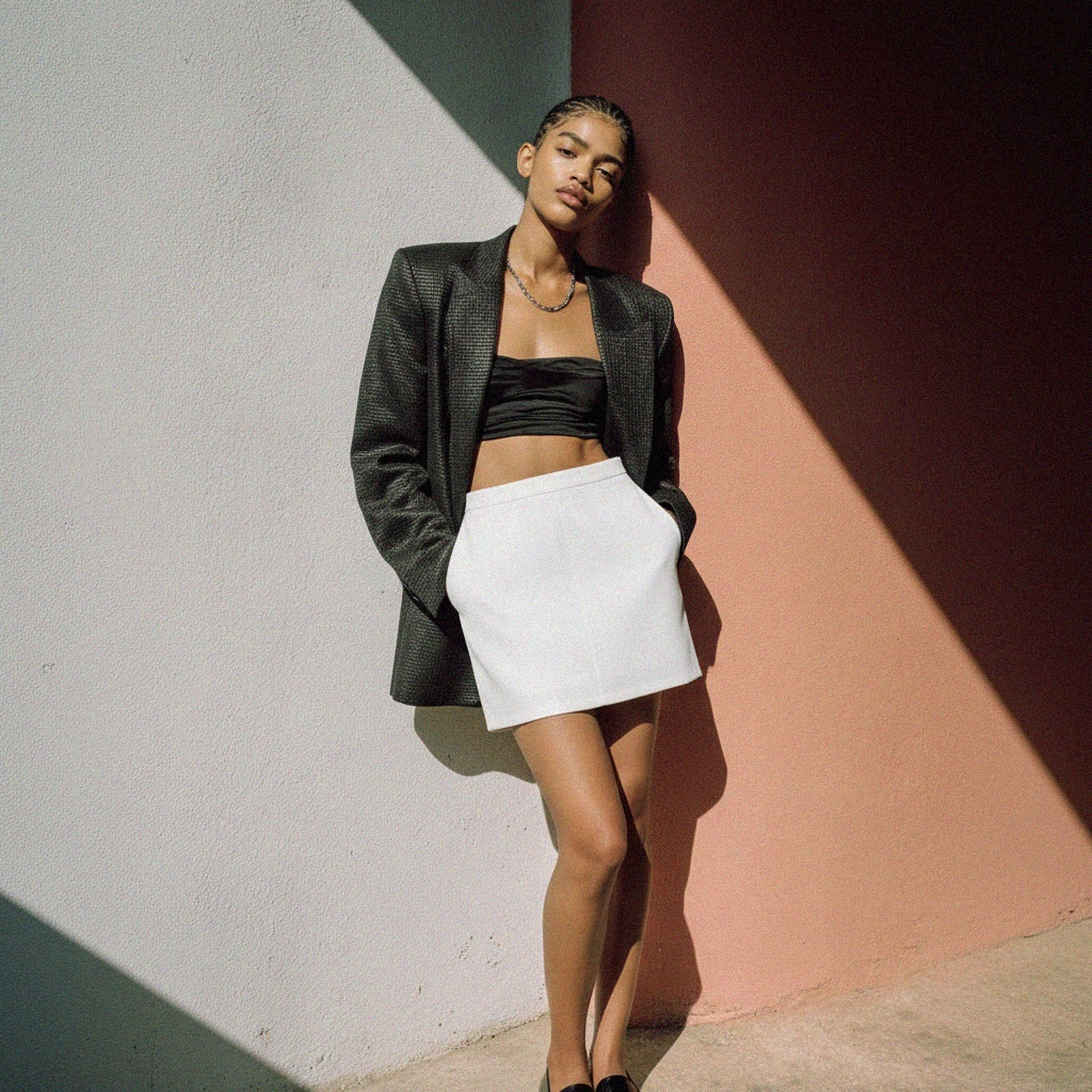 Versatile White Mini Skirt zdjęcie 2