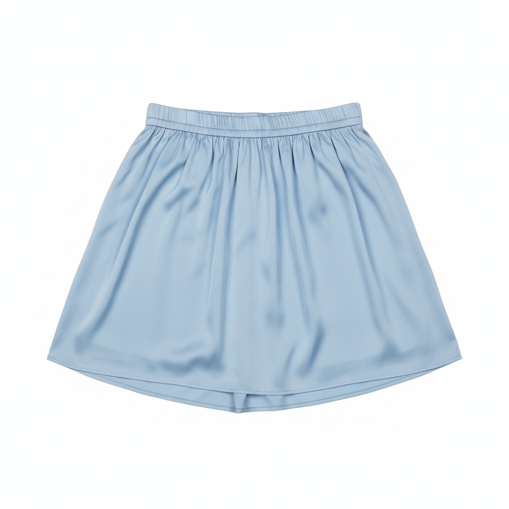Light Blue Flowy Mini Skirt zdjęcie 1