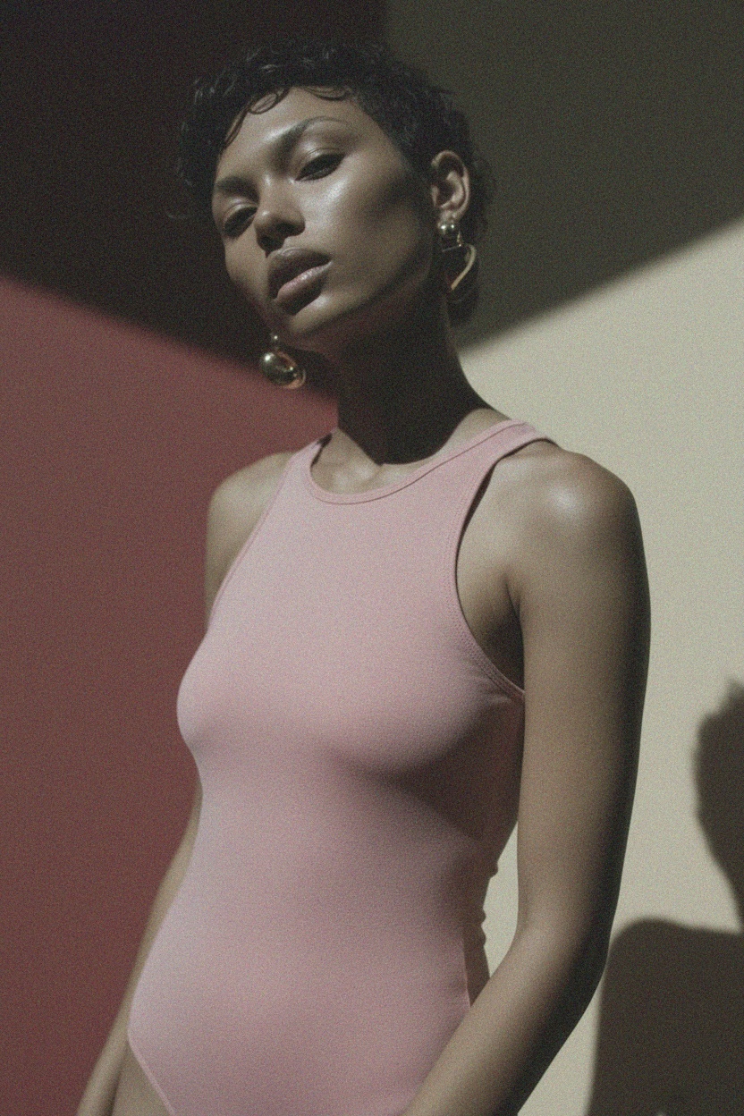 Dopasowany różowy top bez rękawów zdjęcie 3