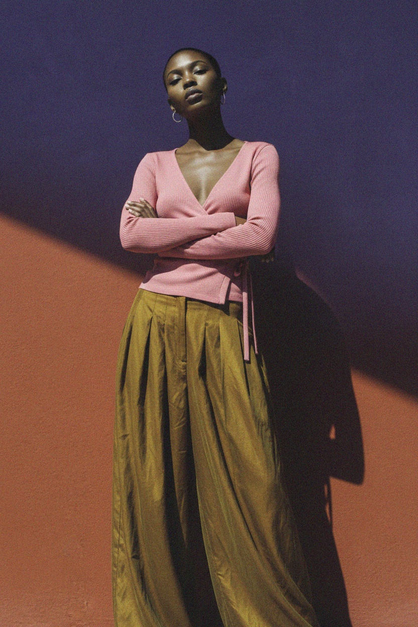 Różowy prążkowany top z długim rękawem zdjęcie 3