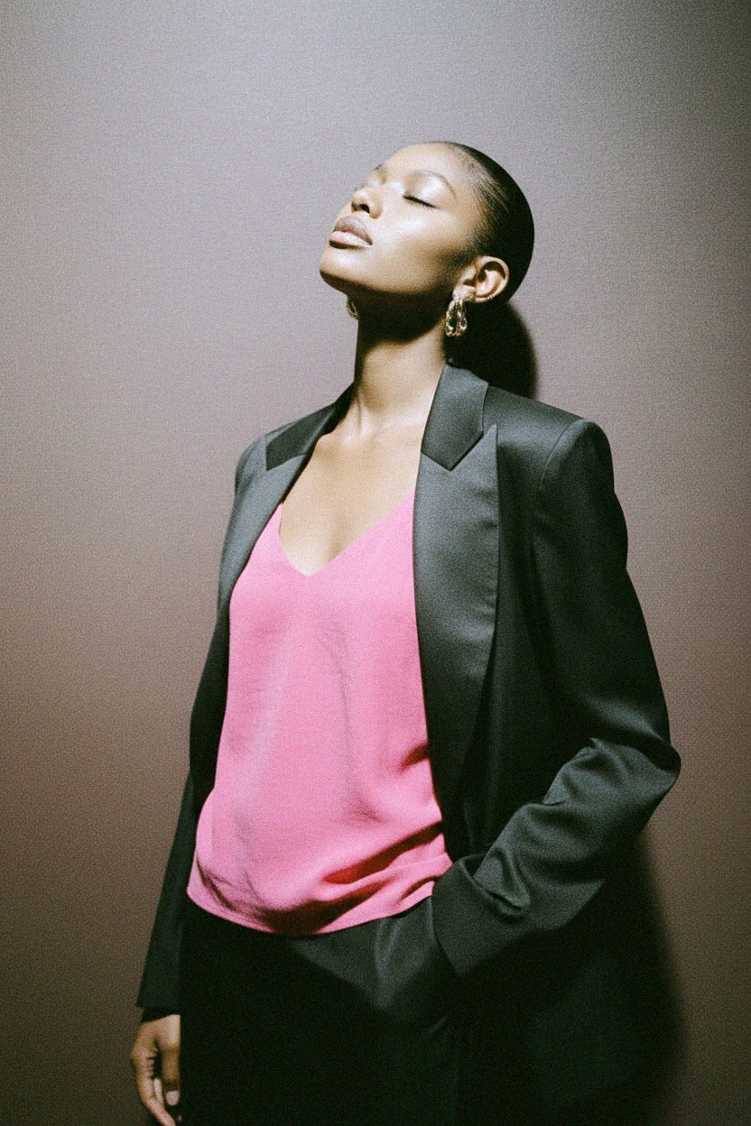 Różowy top z dekoltem w serek i ramiączkami zdjęcie 3