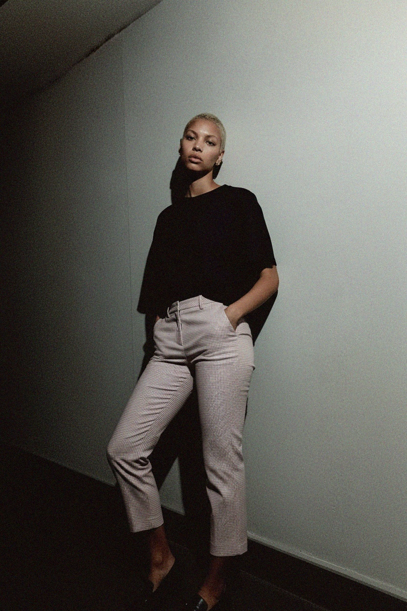 Spodnie Gingham Cropped zdjęcie 2