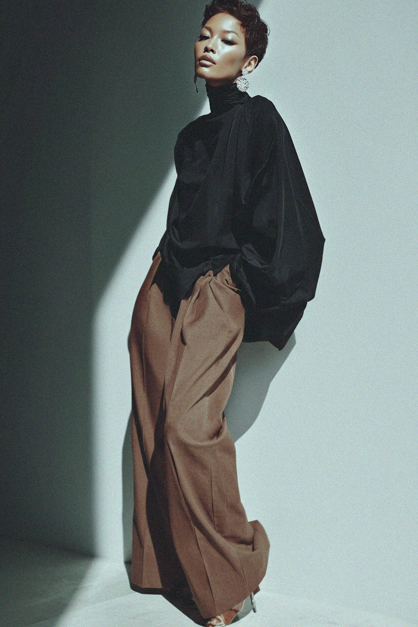 Beżowe spodnie sztruksowe z prostymi nogawkami zdjęcie 3