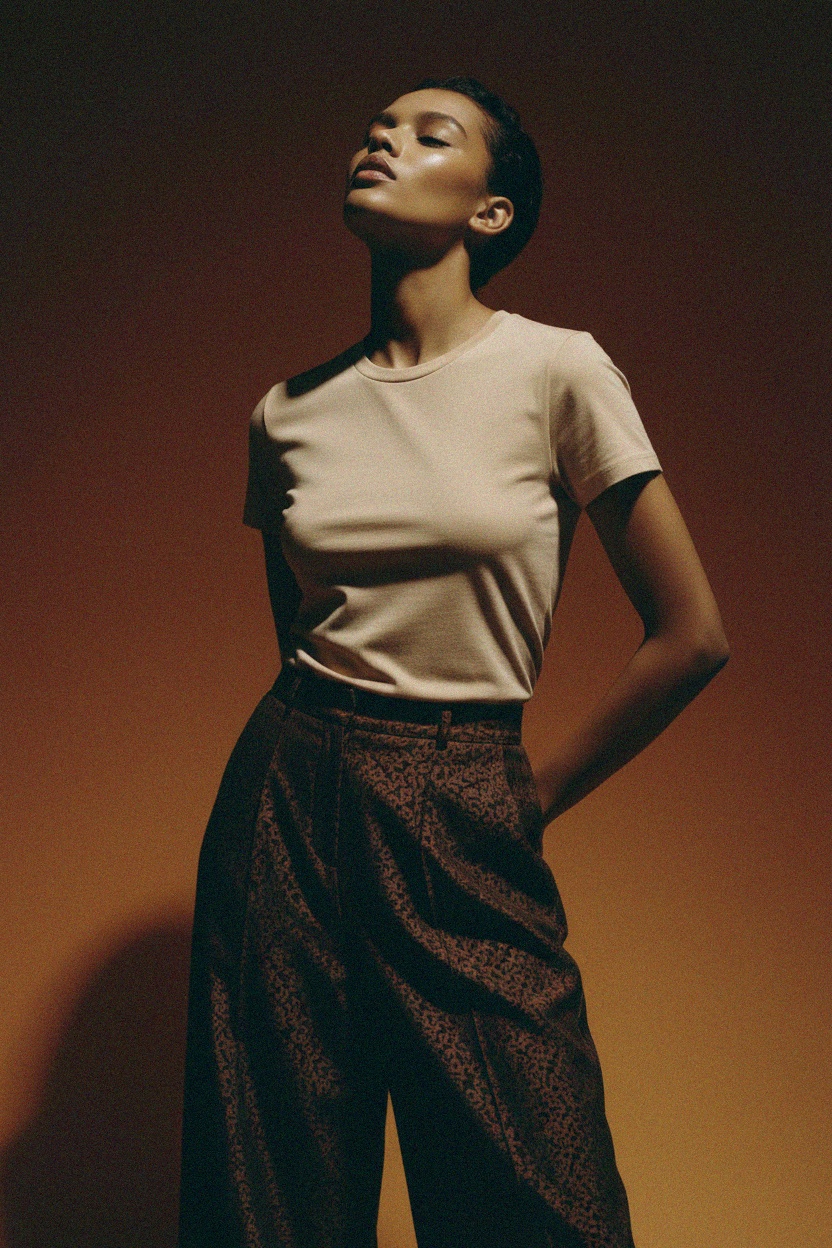 Niezbędna beżowa koszulka z okrągłym dekoltem zdjęcie 2