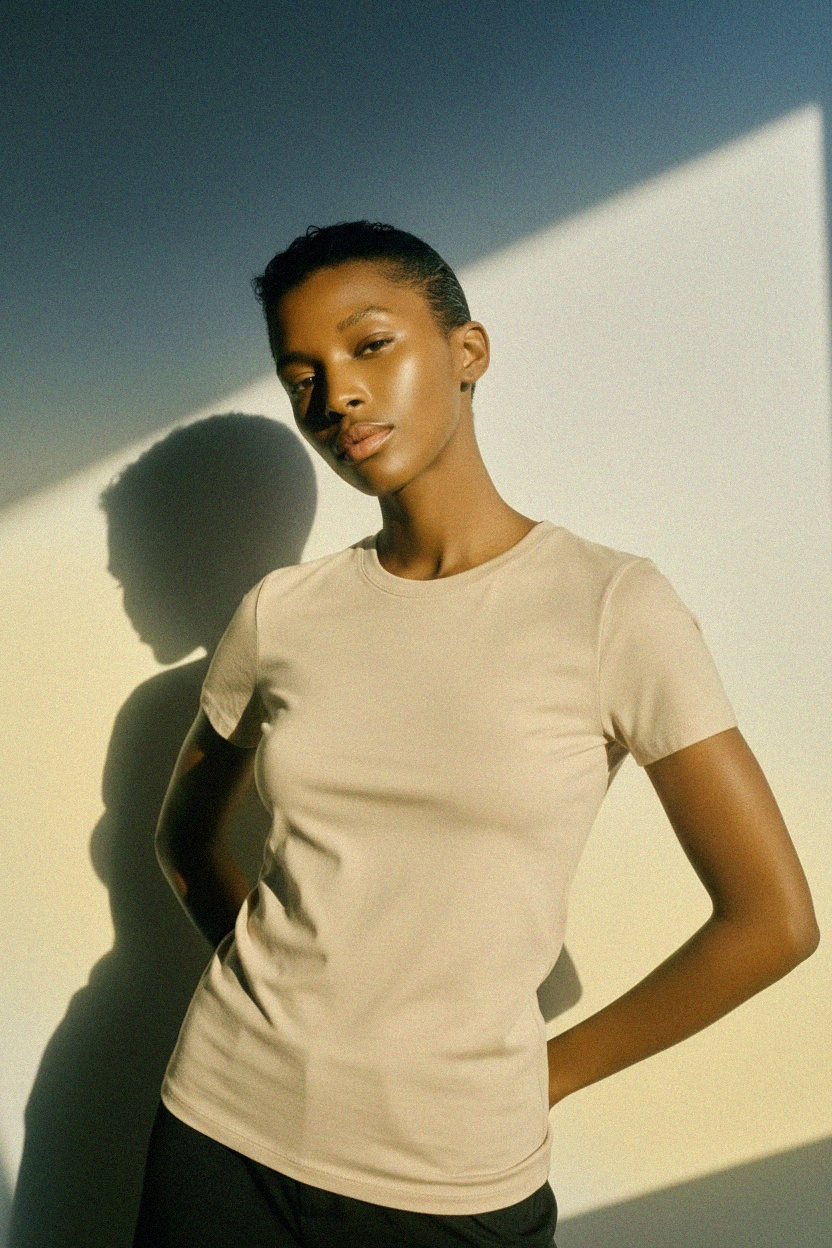 Niezbędna beżowa koszulka z okrągłym dekoltem zdjęcie 3