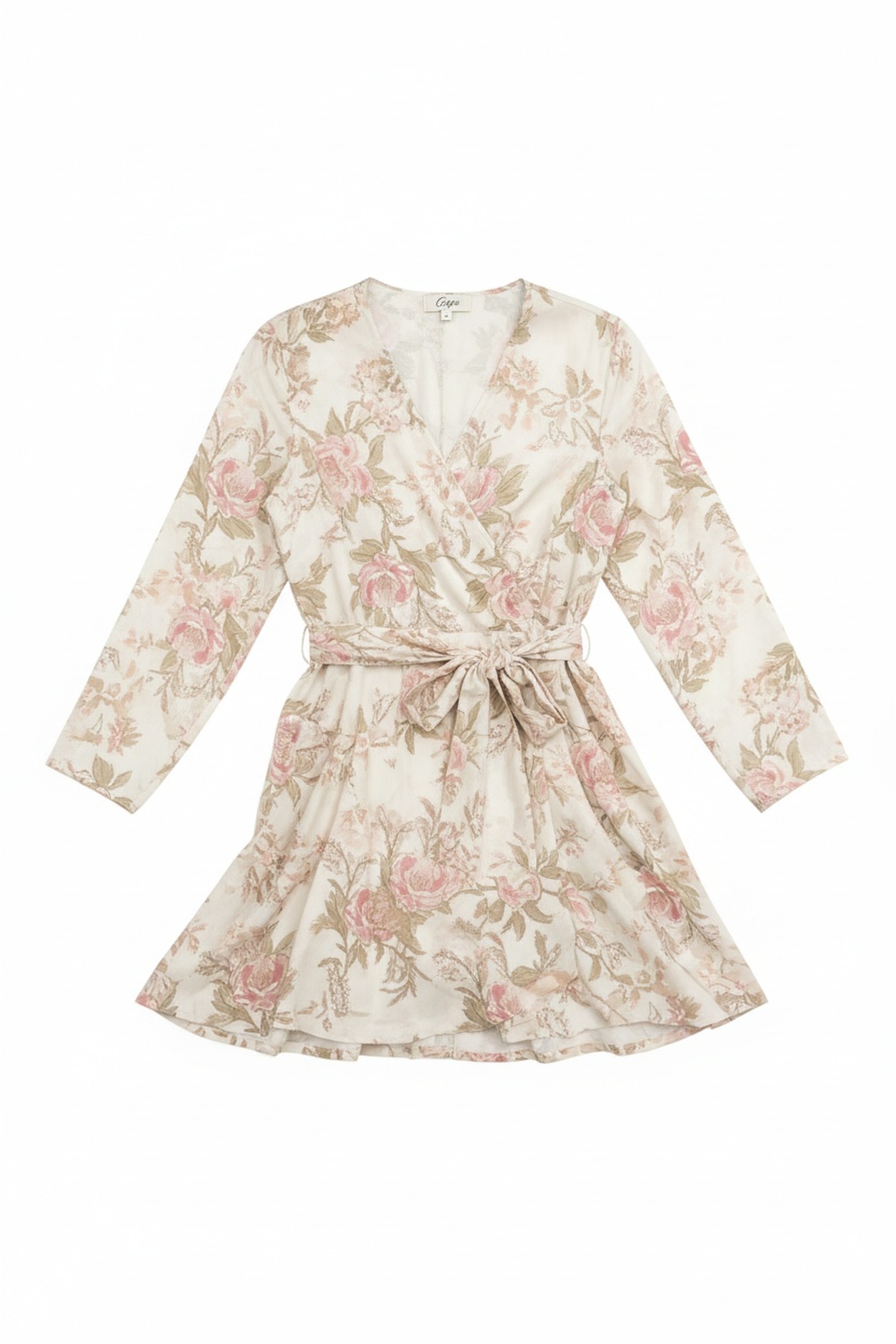 Floral Print Mini Dress with Tie Waist zdjęcie 1