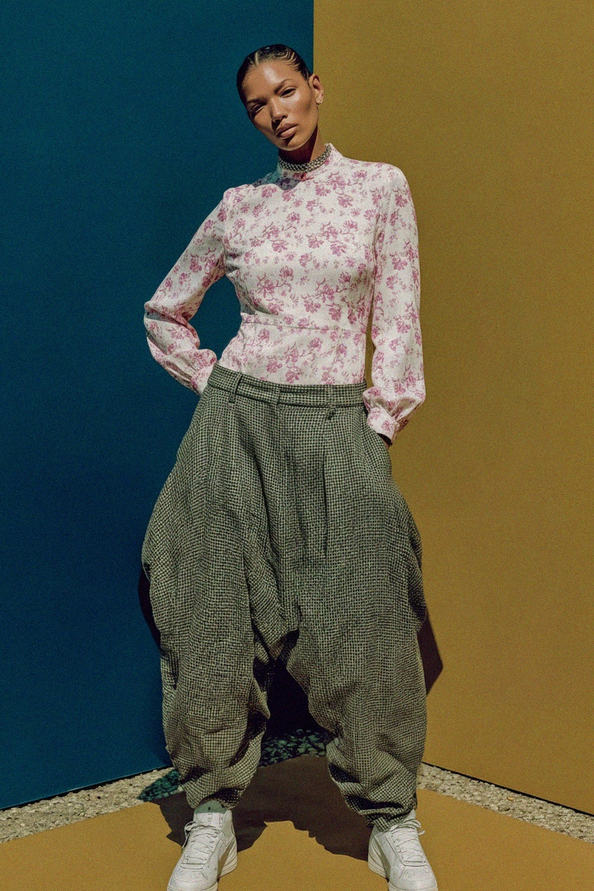 Floral Print Midi Dress with Long Sleeves zdjęcie 3