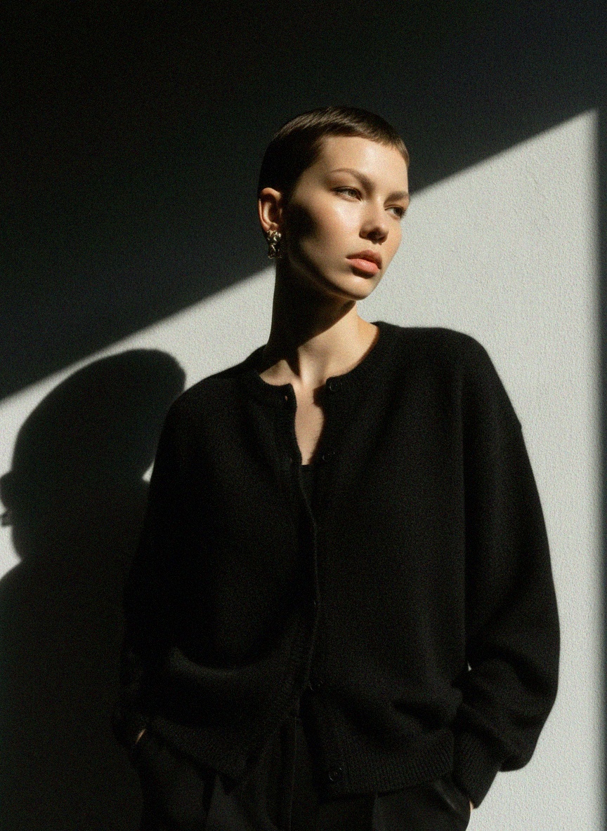 Czarny, miękki dzianinowy kardigan zapinany z przodu na guziki zdjęcie 3