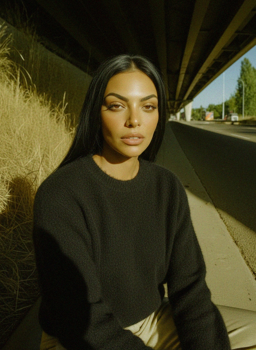 Miękki czarny sweter z okrągłym dekoltem zdjęcie 3