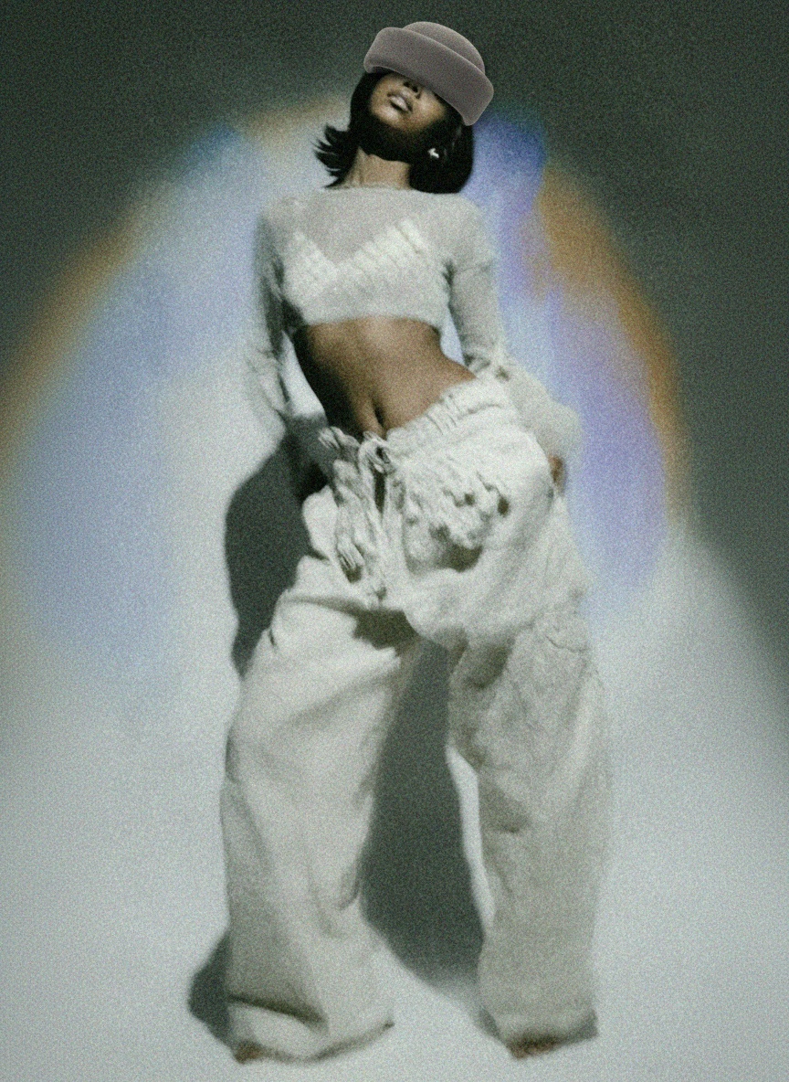 Szary filcowy kapelusz z rolowanym rondem zdjęcie 3