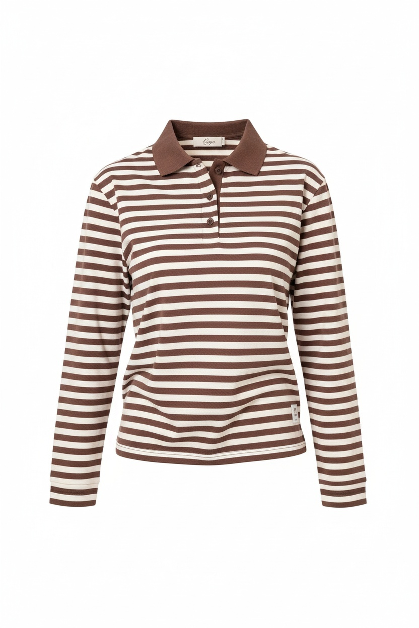 BIZUU Striped Long-Sleeve Polo Shirt zdjęcie 1