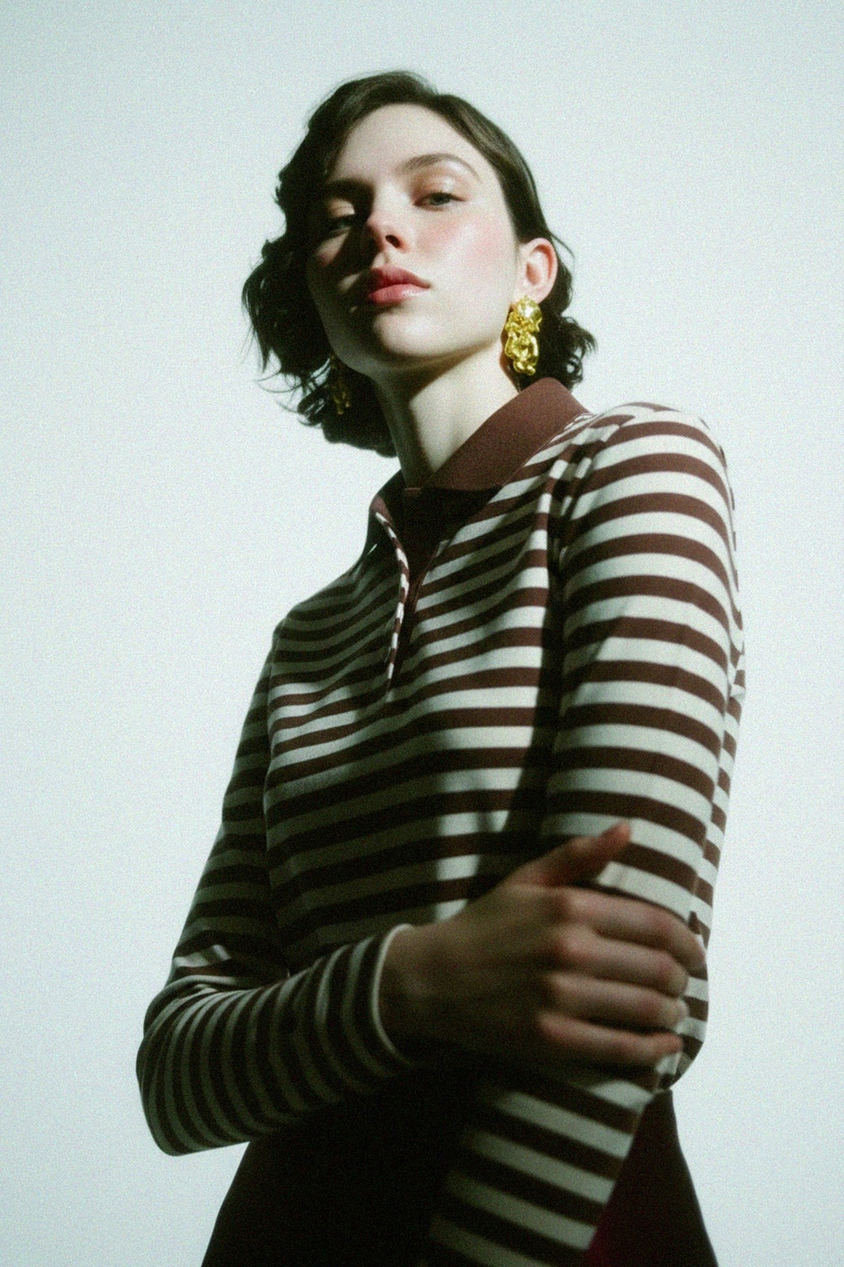 BIZUU Striped Long-Sleeve Polo Shirt zdjęcie 2