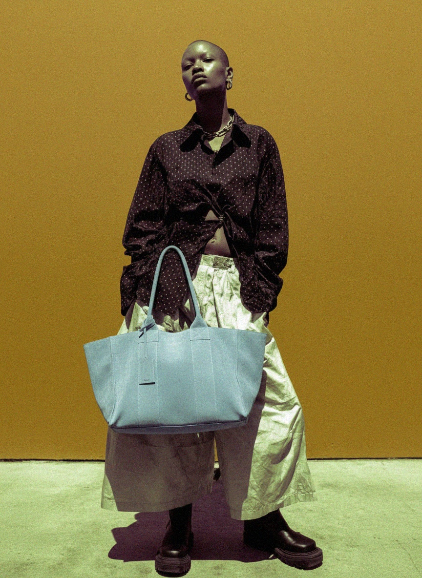 Duża niebieska torba zamszowa zdjęcie 3