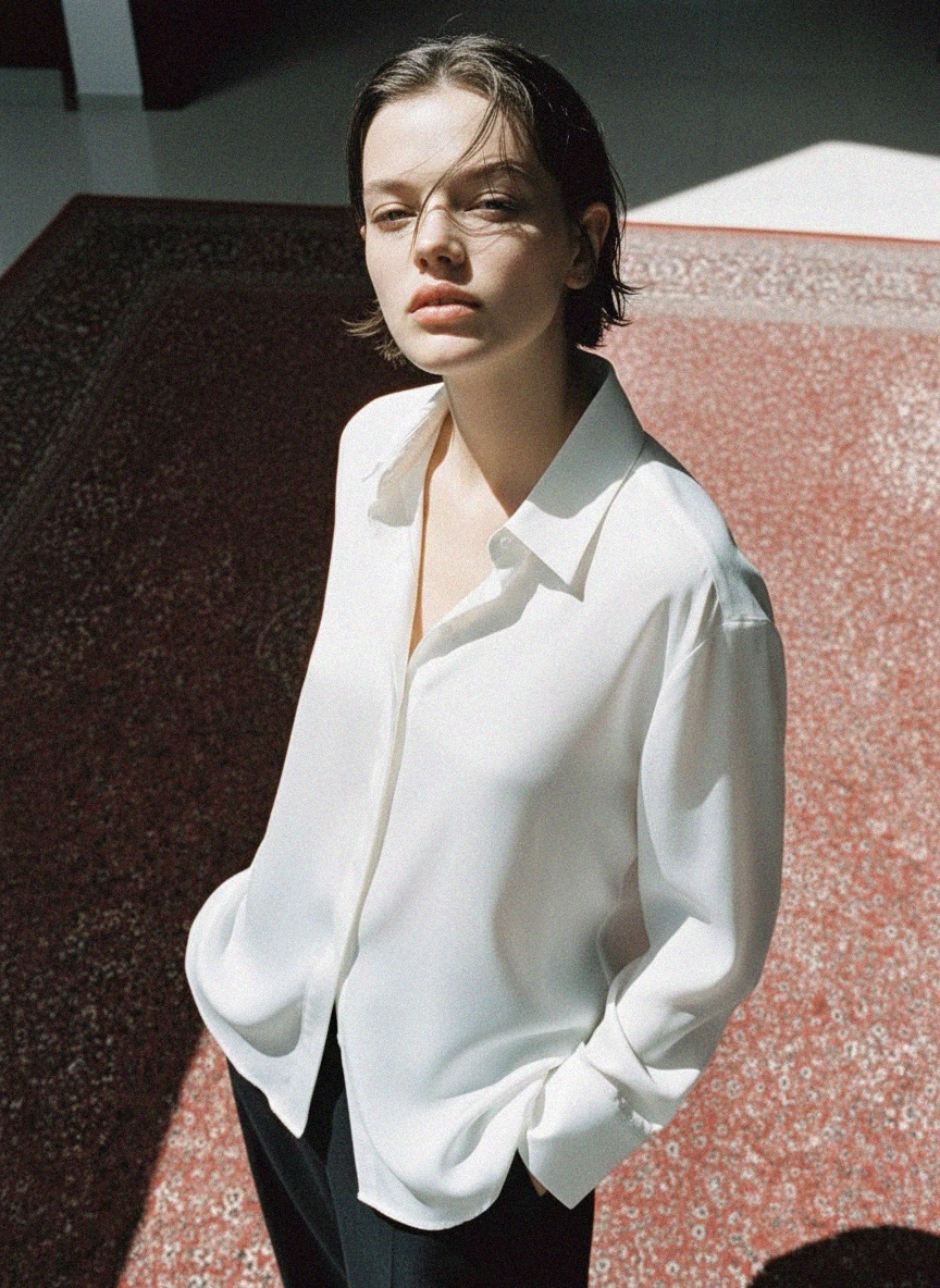 Elegancka biała koszula oversize z guzikami zdjęcie 3