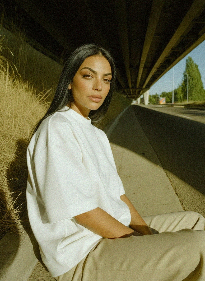 Biała bluza z krótkim rękawem i golfem zdjęcie 2