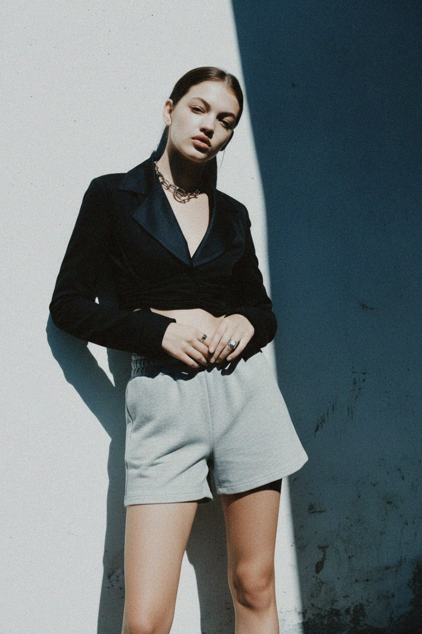 Wygodne szare spodenki jerseyowe zdjęcie 3