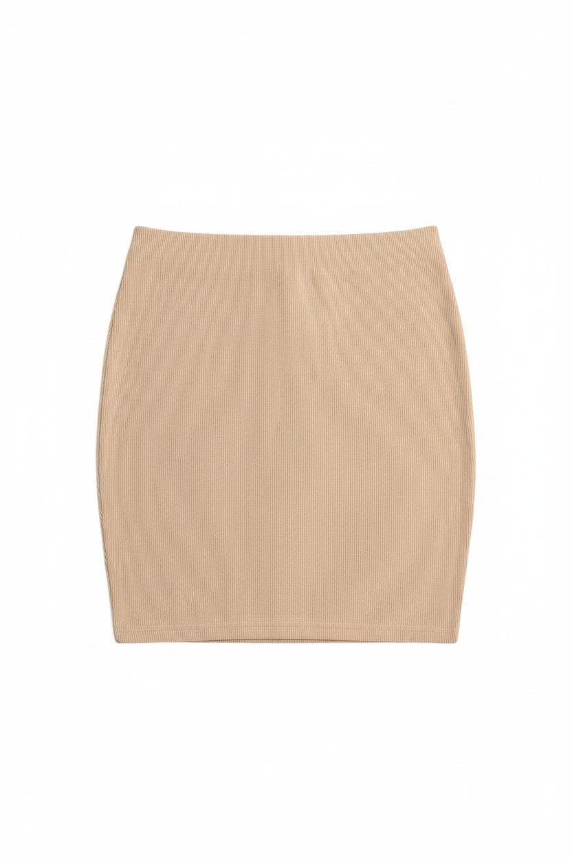 Fitted Ribbed Knit Mini Skirt zdjęcie 1