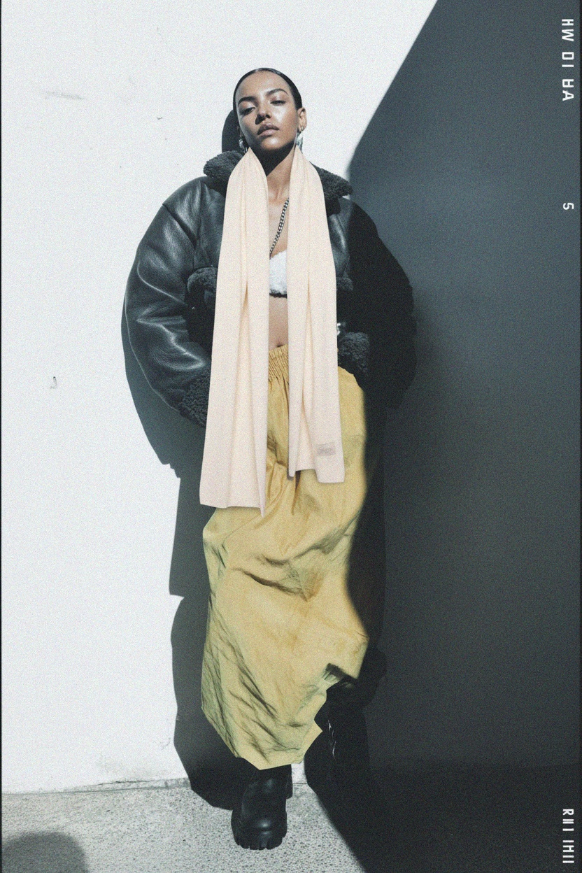 Miękki szalik dzianinowy w kolorze kremowo-białym zdjęcie 2