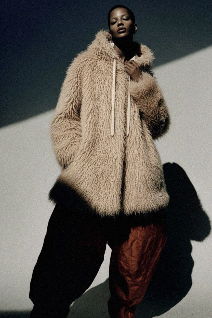 Shaggy Faux Fur Hooded Coat zdjęcie 3