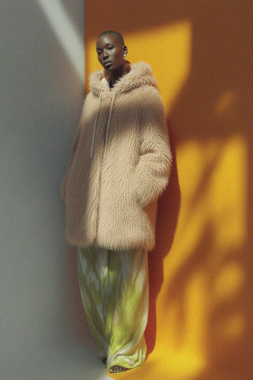 Shaggy Faux Fur Hooded Coat zdjęcie 4