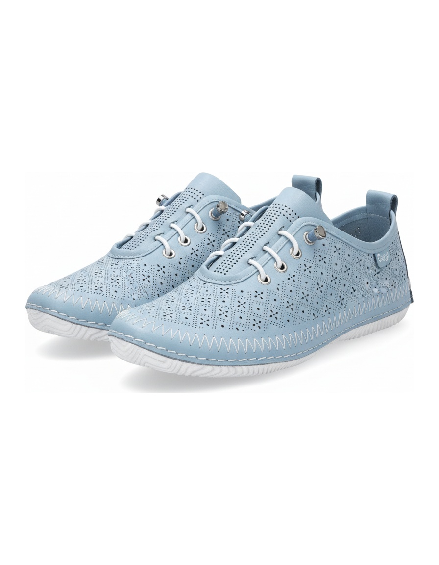 Light Blue Perforated Slip-On Casual Sneakers zdjęcie 1