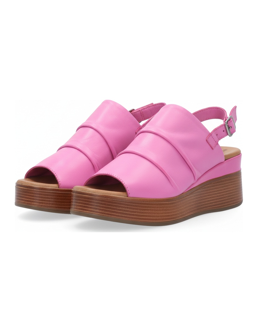 Pink Ruched Platform Slingback Sandals zdjęcie 1