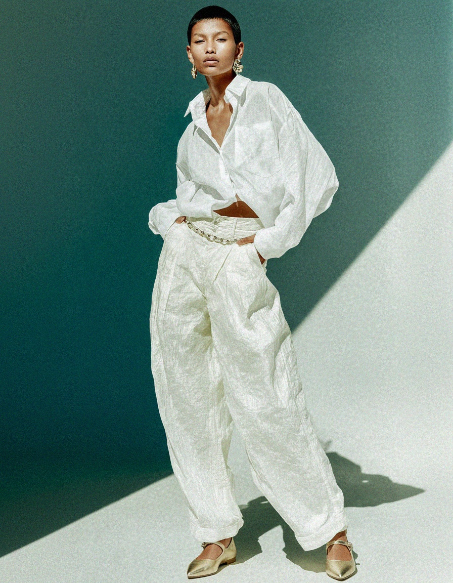 Gold Metallic Pointed Toe Ballet Flats zdjęcie 2