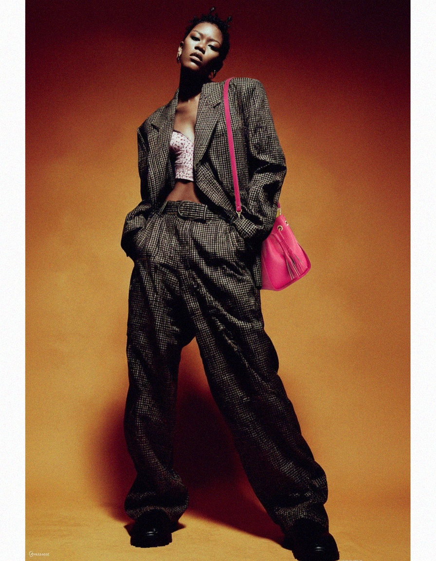 Vibrant Pink Leather Bucket Bag with Tassel Detail zdjęcie 2