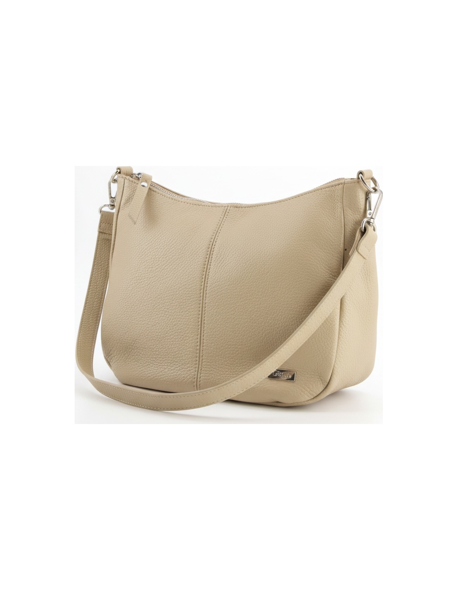 Everyday Beige Leather Shoulder Bag zdjęcie 1