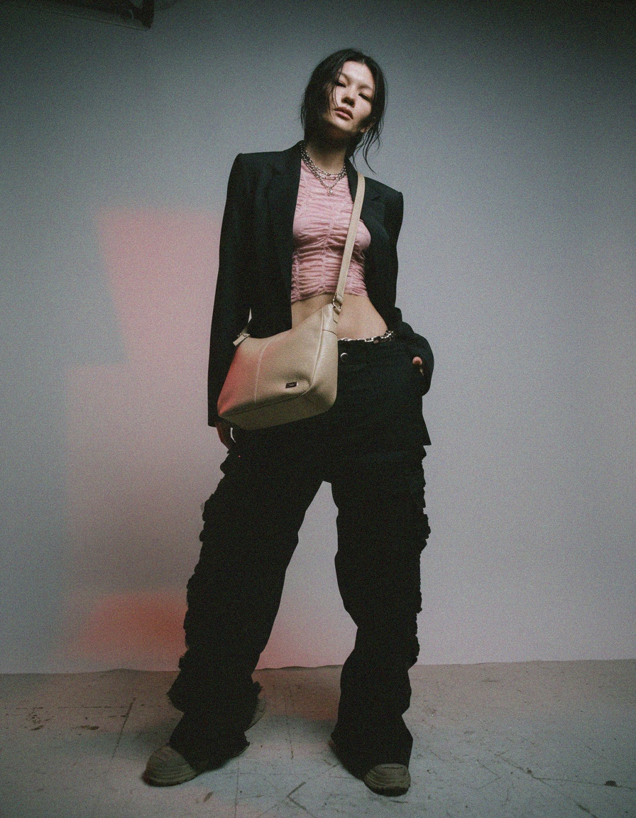 Everyday Beige Leather Shoulder Bag zdjęcie 2