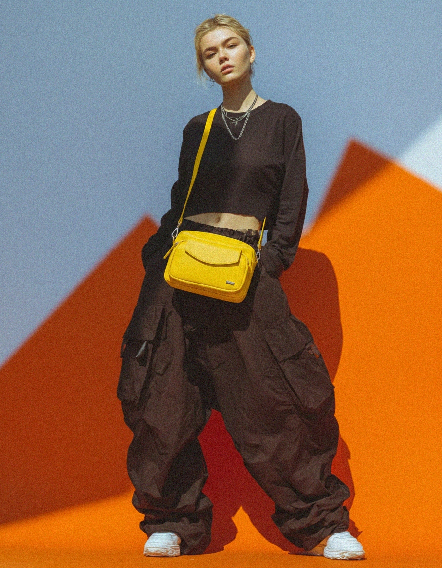 Żółta skórzana torba na ramię typu crossbody zdjęcie 4