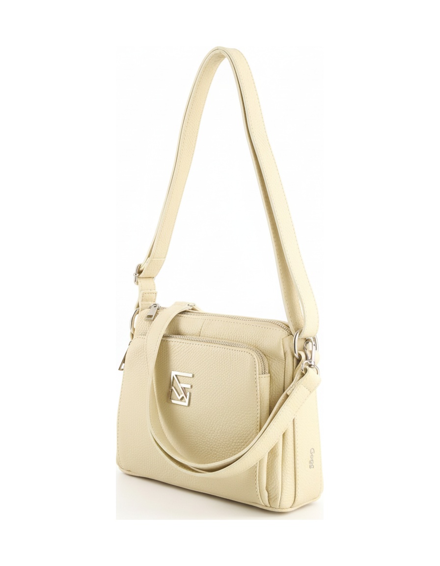 Beige Multi-Pocket Shoulder & Crossbody Bag zdjęcie 1