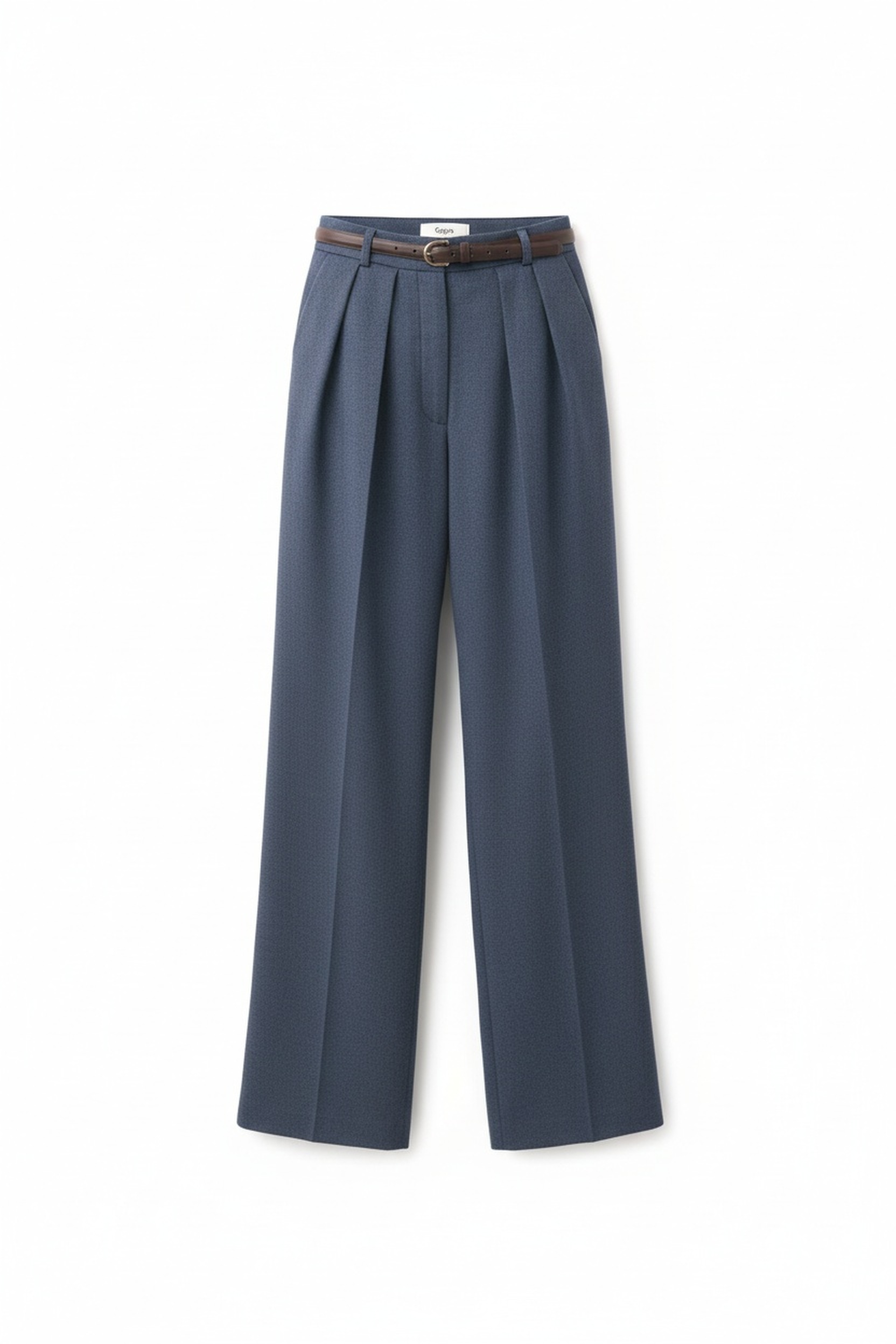 High-Waisted Pleated Wide-Leg Long Trousers zdjęcie 1