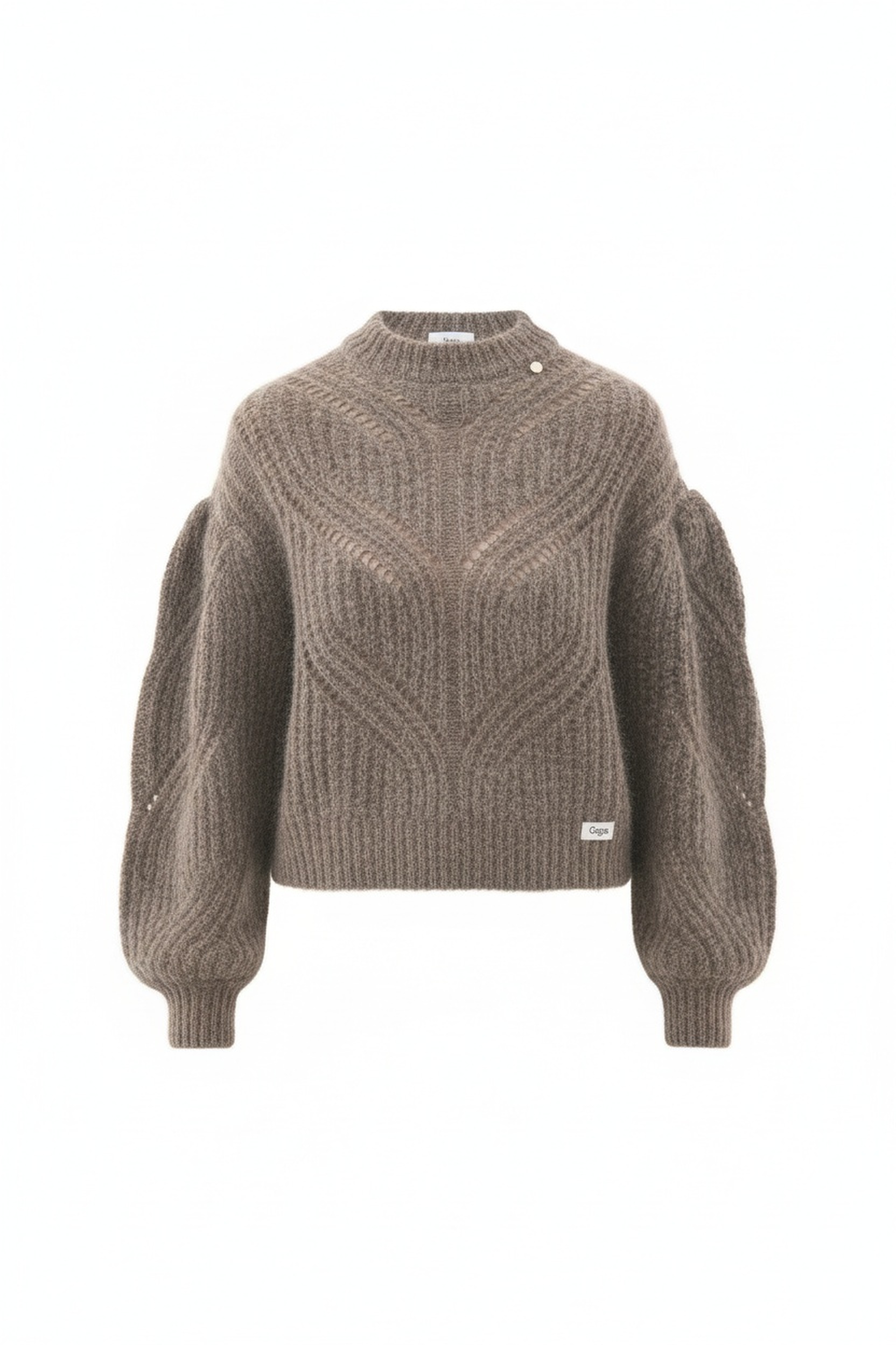 Textured Knit Sweater with Puffed Sleeves zdjęcie 1