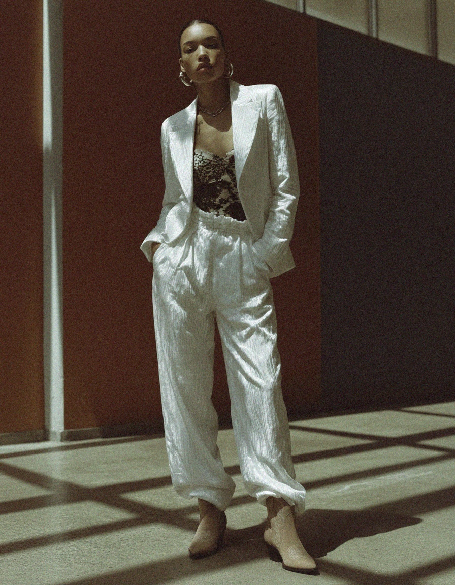 Beige Suede Ankle Boots with Western Stitching zdjęcie 3