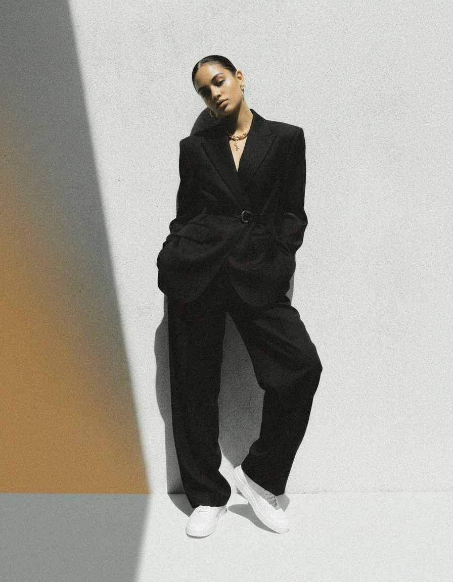 White Perforated Leather Lace-Up Sneakers zdjęcie 3