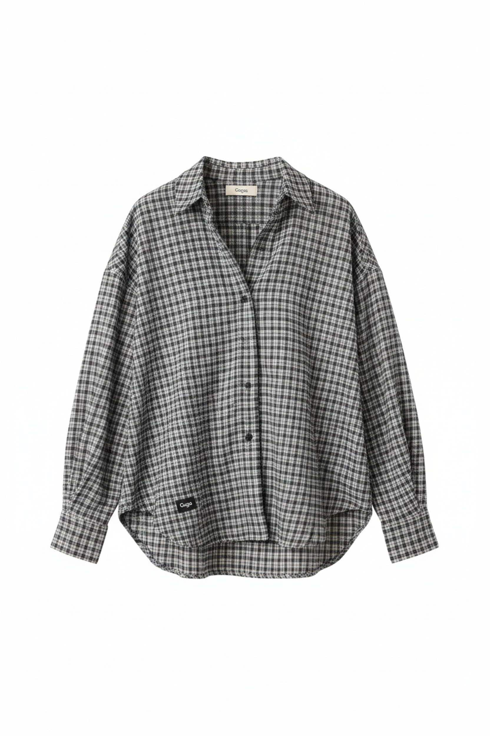 Oversized Plaid Button-Up Shirt zdjęcie 1