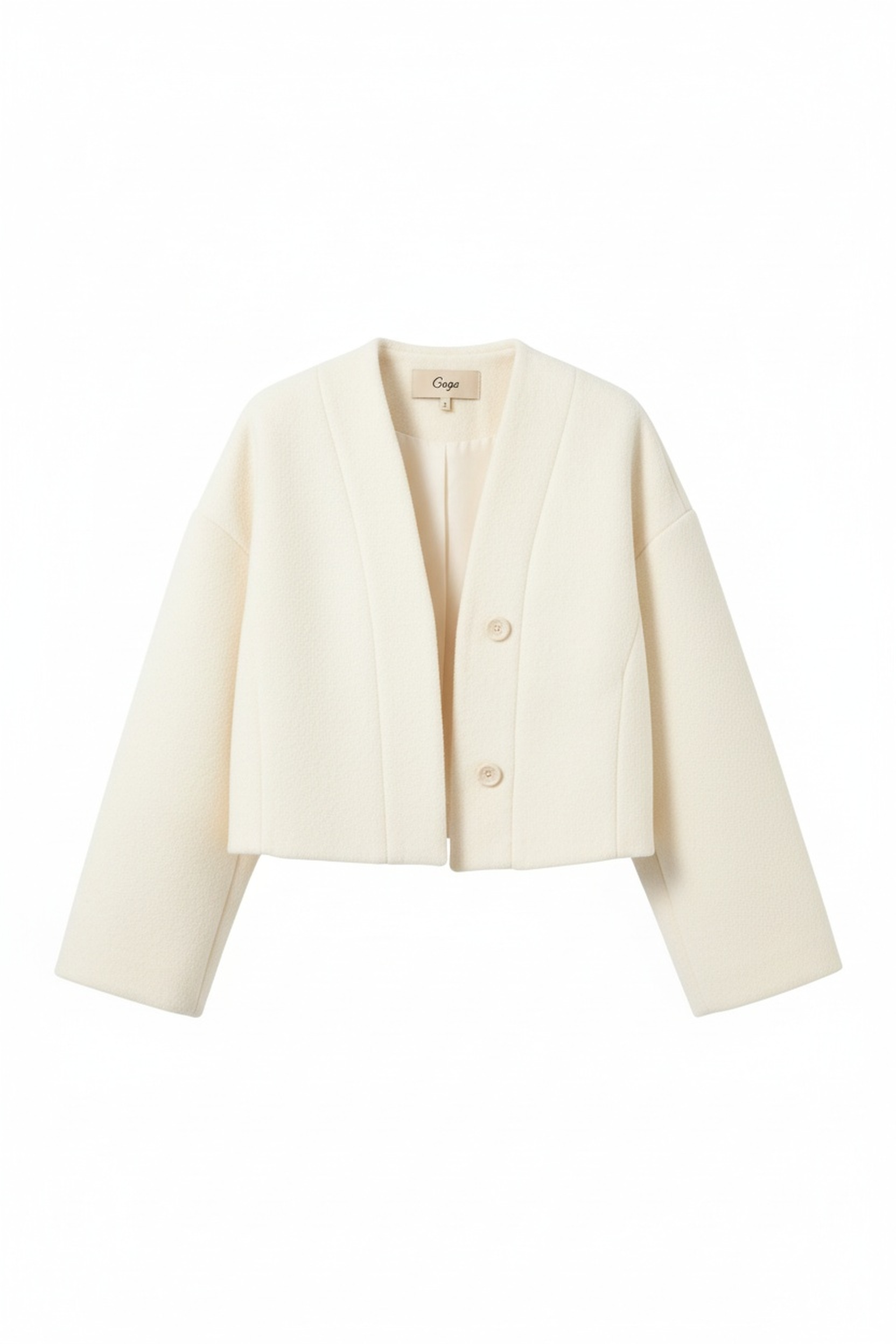Chic Cropped Jacket with Button Detail zdjęcie 1