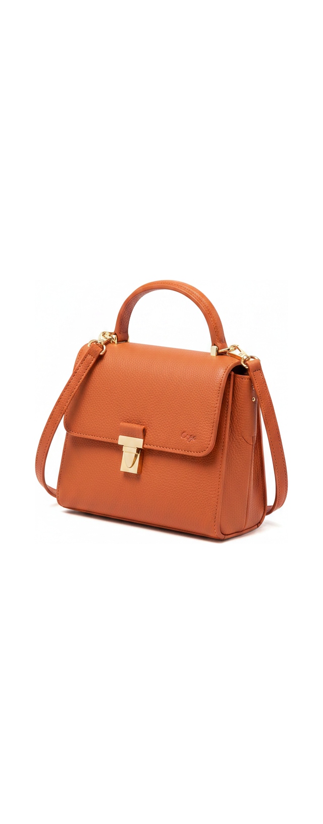 Elegancka pomarańczowa torebka typu crossbody z uchwytem u góry zdjęcie 1