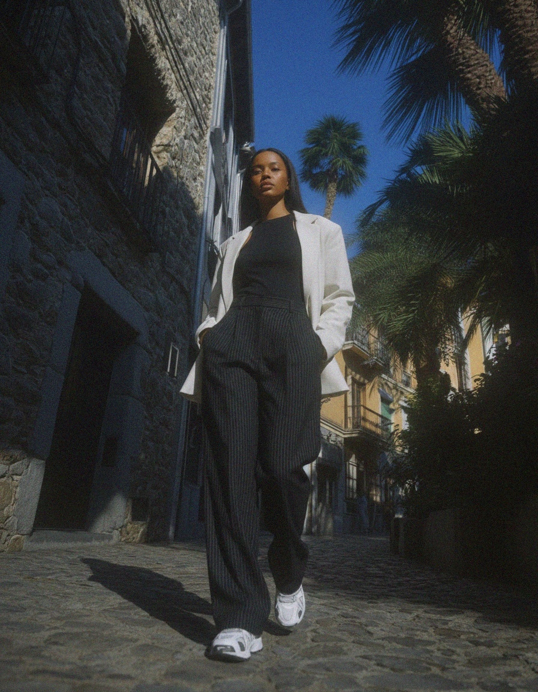 Oversized Pinstripe Wide-Leg Long Pants zdjęcie 2